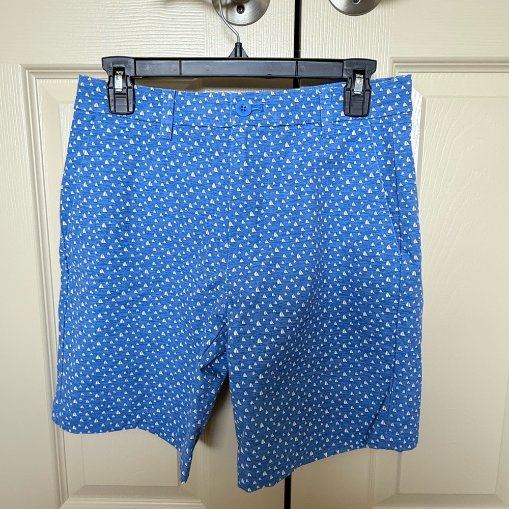 Vineyard Vines Blue Patterned Men's Flat Front Shorts